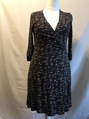 White Stuff Size 12 Bird Print Multicoloured Wrap Dress 38”