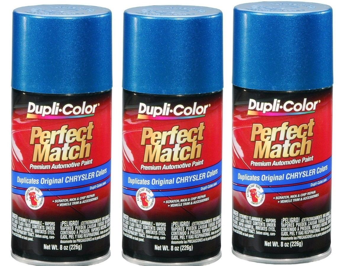 3-Cans Duplicolor BCC0422 For Chrysler Code PB3 Intense Blue Spray