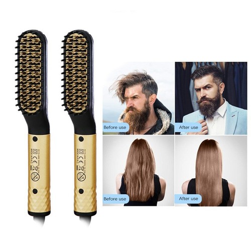 Mini Electric Beard Styling Comb Men‘s Beard Straight Long Hair Comb Anti-scald - Picture 3 of 10