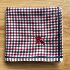 HANDKERCHIEF MEN'S COTTON VINTAGE RED CHECKS PLAIN POCKET SQUARE 18" A-0220