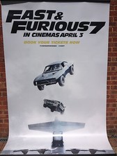 Cinema Banner: FAST & FURIOUS 7 2015 Kurt Russell Paul Walker Dwayne Johnson