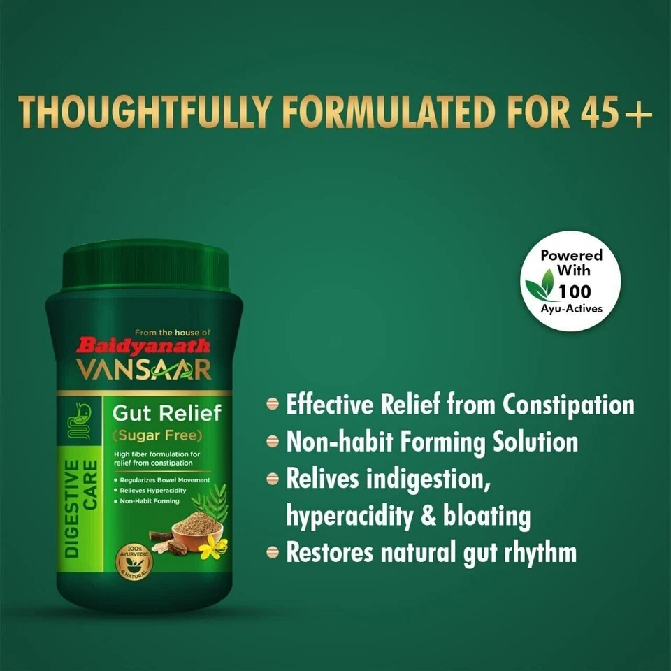 2 x Baidyanath Vansaar Gut Relief 100gm Ayurvedic Bowel Regulator Sugar Free - Image 3 of 4
