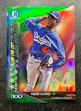 2017 Bowman Chrome Scouts Top 100 Green Refractor Yadier Alvarez #64 74/99