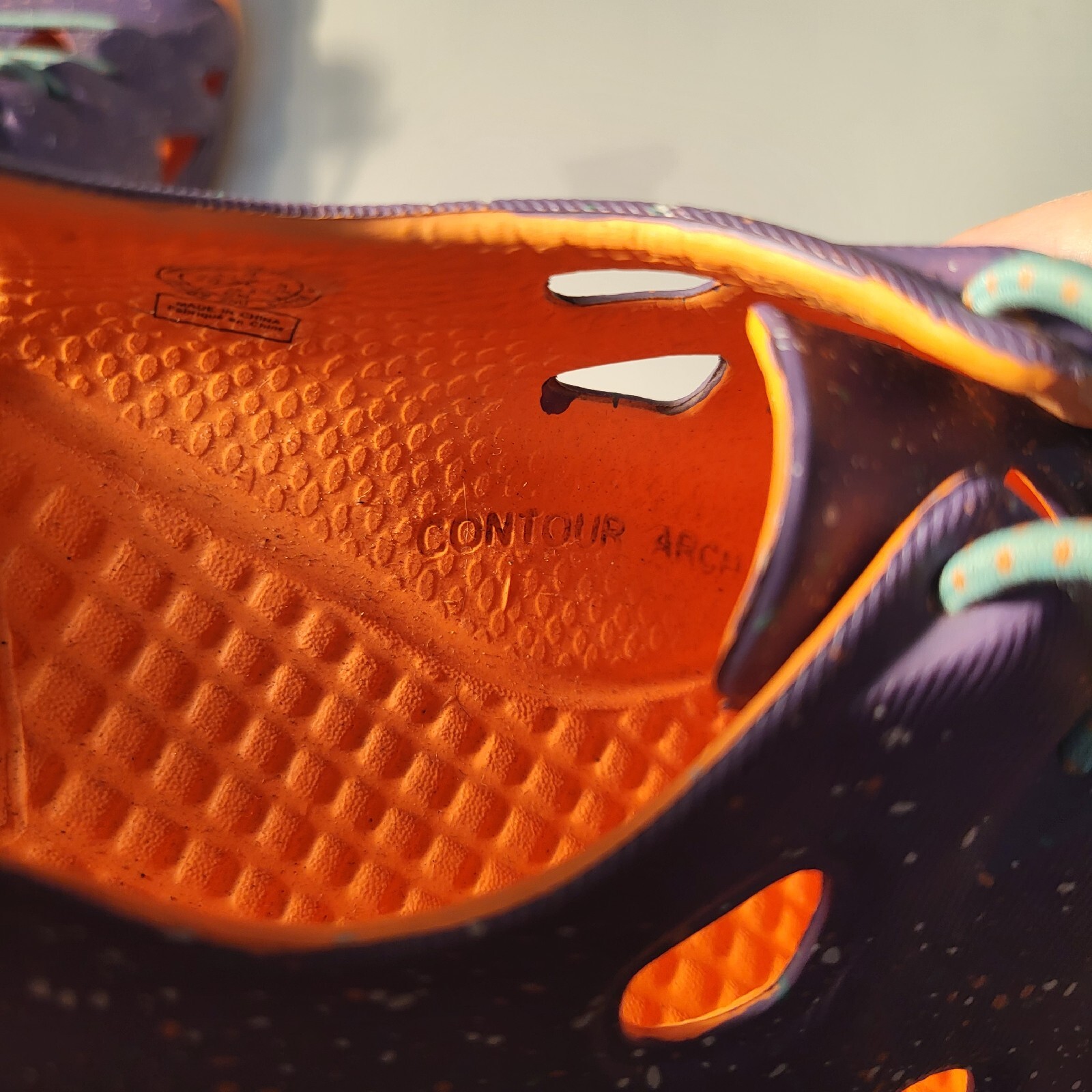 Sandali sportivi Keen Rio bambino taglia 4 viola splatter scarpe da acqua gomma cinch