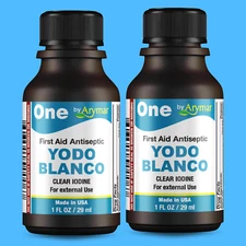 Arymar Yodo Blanco Iodine – First Aid Antiseptic for Wounds, 1 fl oz (2-Pack)