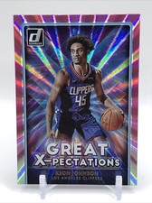 2021-22 Donruss Keon Johnson Great X-Pectations Pink Laser Holo LA Clippers