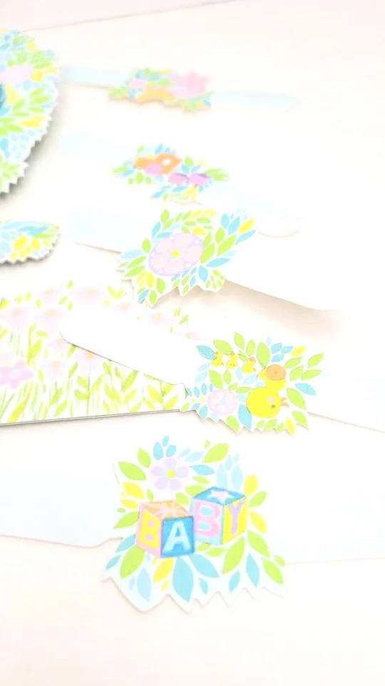 Centro de mesa Hallmark Honeycomb vintage Rock-A-Bye árbol de baby shower verde 14" Foto 4 de 4