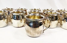 F.B. Rogers Silver Plated Small Cups Punch Bowl Set Of 11 FB - 2.5in