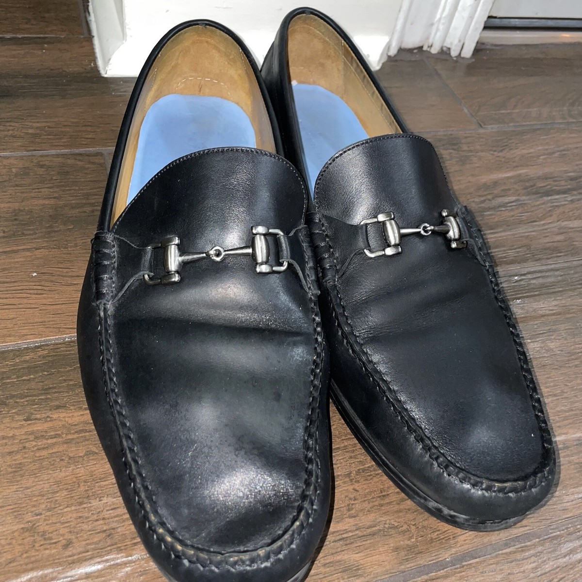 Peter Millar Black Leather Classic Horsebit Loafers Men