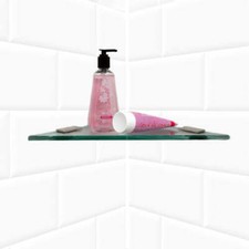 Chrome Triangle Shower Shelf with 2" Rectangle Clamps By Spancraft Glass