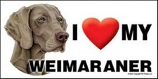 I Heart Love my WEIMARANER LARGE Car Fridge Dog Magnet 4x8 USA NEW Waterproof