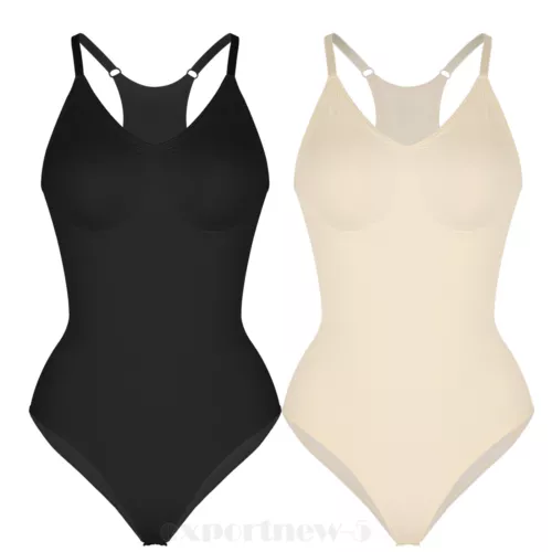 Women Seamless Racerback Body Shaper Tummy Control Slimming Shapewear Bodysuit - Picture 10 of 21
