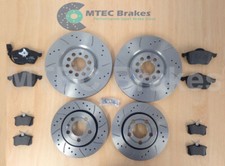 Audi TT 1.8T Quat 225bhp 99-05 Front Rear Drilled Grooved Brake Discs MTEC Pads