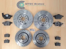 Audi TT 1.8T Quat 225bhp 99-05 Front Rear Drilled Grooved Brake Discs MTEC Pads