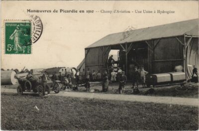 PC CHAMP D'AVIATION UNSINE A HYDROGENE ZEPPELIN AVIATION (a22563)