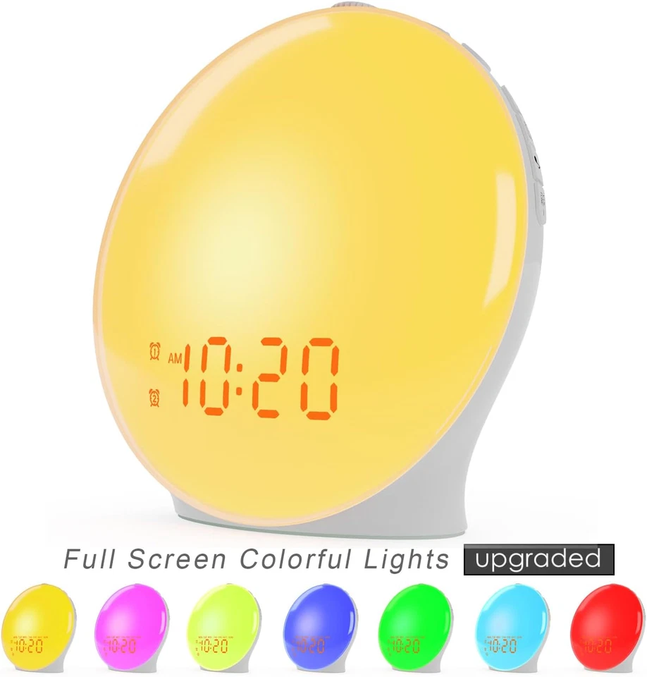 Wake Up Sunrise Simulation Alarm Clock for Heavy Sleepers with Colorful Lights - Image 2 of 4