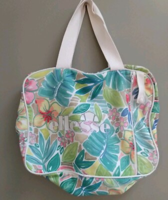 Beach Bag Tote Large Travel Carry On Gym Ellesse Zipper Sailcloth Multi Color 