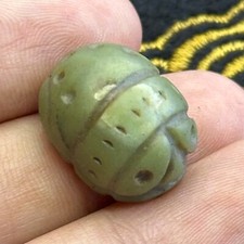 UNIQUE ANCIENT ROMANO-EGYPTIAN JADE STONE SCARABOID SCARAB SEAL
