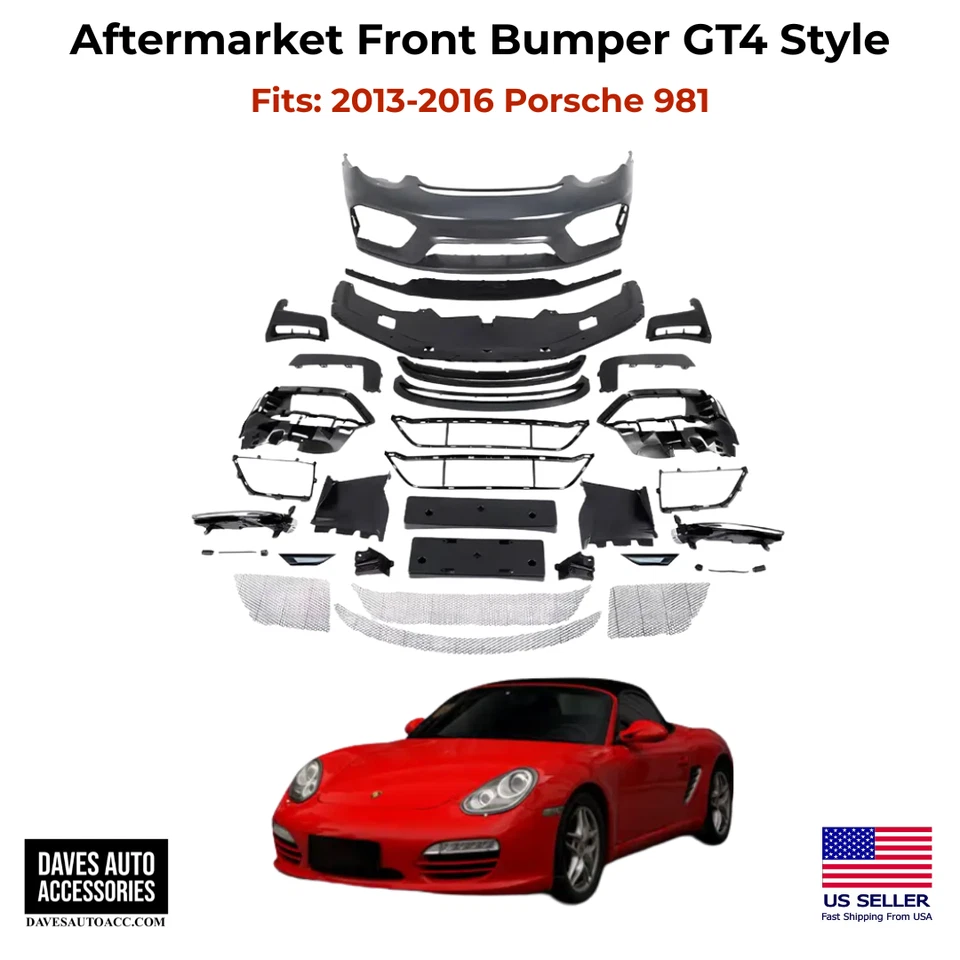 Para-choque dianteiro Aftermarket GT4 Style para 13-16 Porsche 981 Cayman & Boxster - Imagem 2 de 4