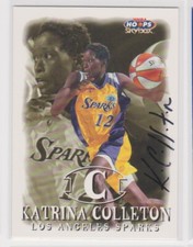 KATRINA COLLETON LOS ANGELES SPARKS MARYLAND WNBA AUTOGRAPHED BASKETBALL CARD