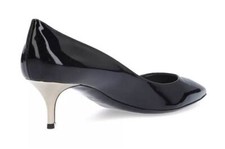 LA PERLA Black Patent Leather Kitten Office B...