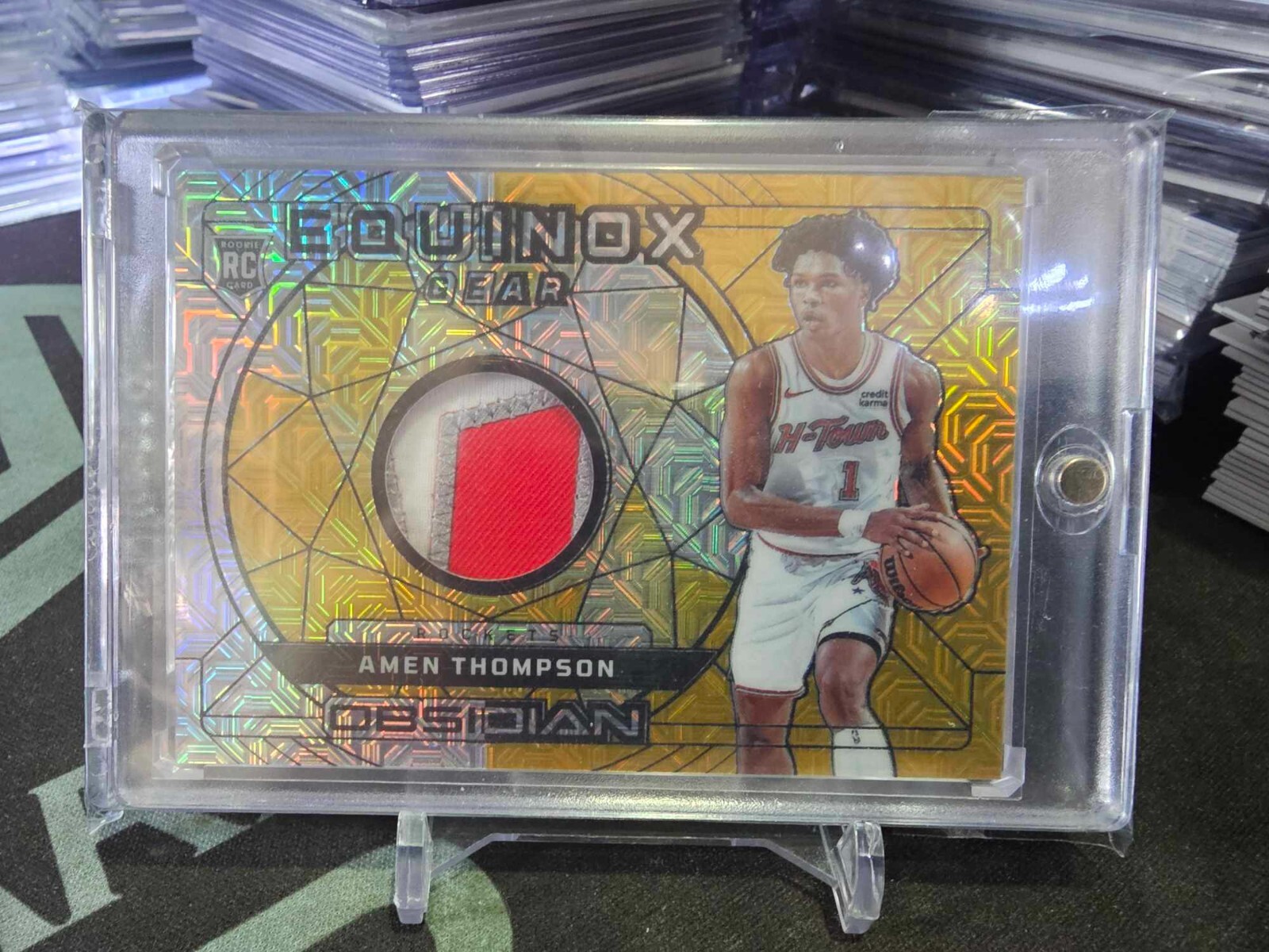 2023-24 Panini Obsidian Amen Thompson Equinox Gear EG-AME Gold Flood 04/10!