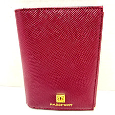 Vintage Bordeaux Red Passport Cash Credit Card Bi Fold Wallet 5 x 4.5 inch
