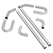 VEVOR Universal 3 Inch OD Steel Exhaust Tubing Straight U-bend Pipe Kit 8 Pieces