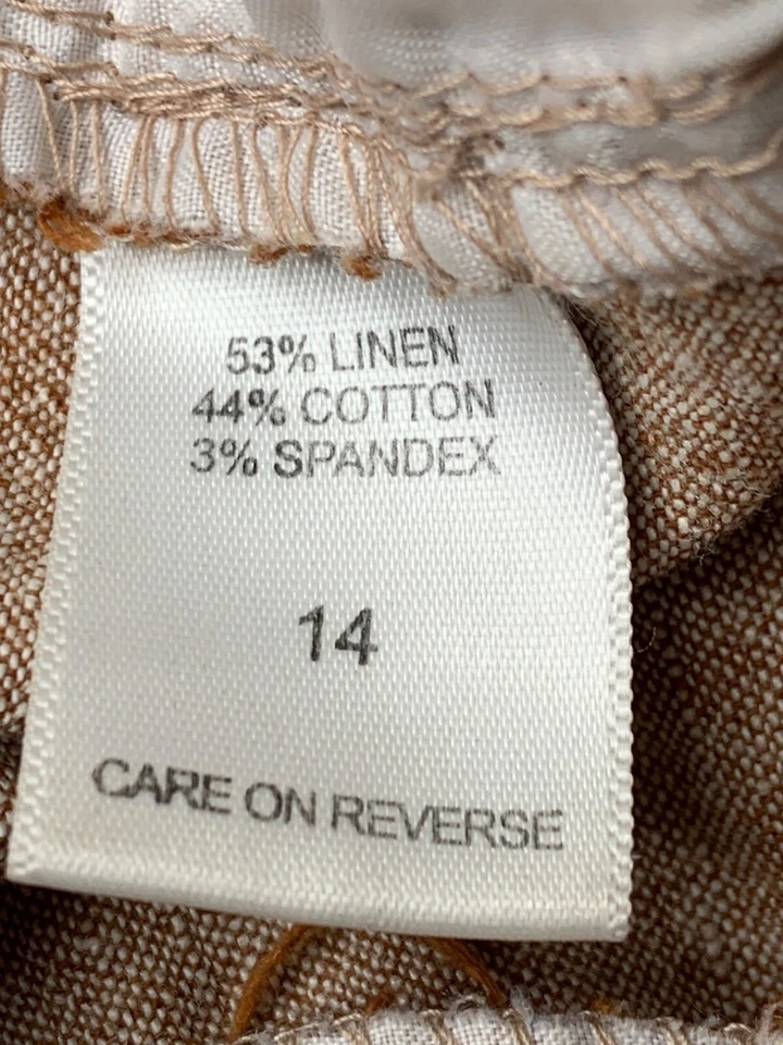 Pantalones cortos rojos de mezcla de lino para mujer talla 14 7th Avenue NY 9084 Foto 2 de 4