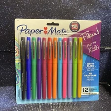 Paper Mate Flair Felt Tip Pens | Medium Point 0.7 12 Pack  - Free Shipping