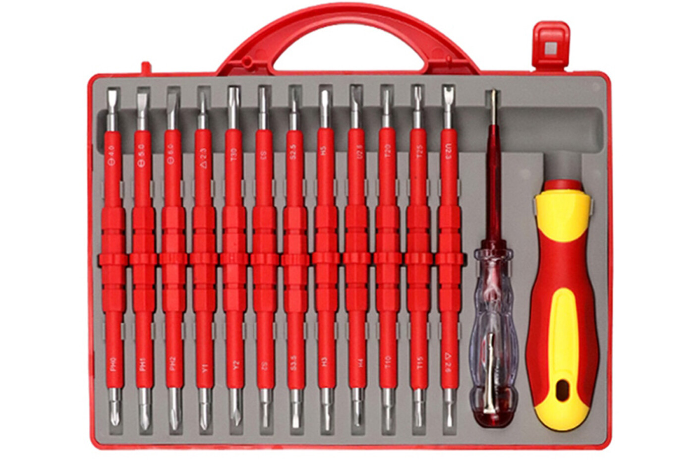 KIT Set Cacciaviti Elettricista Giraviti Isolati Cercafase Punte Magnetiche