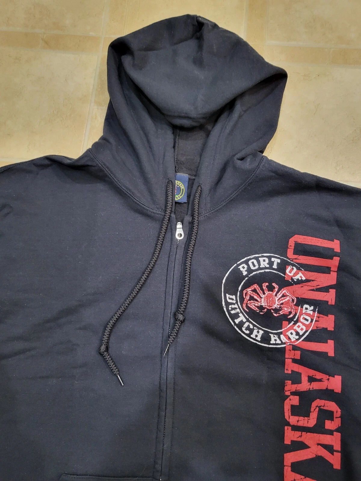 VETEMENTS Felpa con cappuccio Light Ho Abbigliamento unisex taglia L cerniera intera nera nuova senza etichette grafica