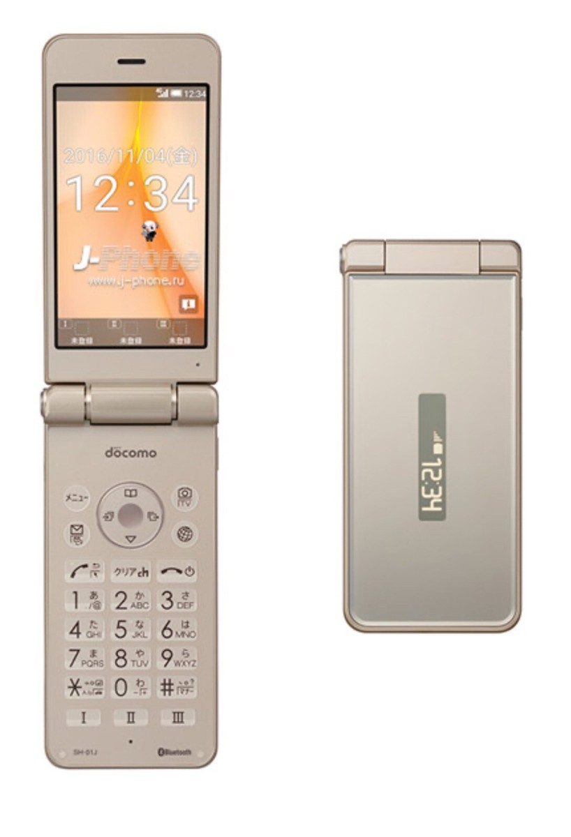 docomo AQUOS　携帯電話　ＳＨ－０１Ｊ　ゴールド DOCOMO SHARP SH-01J AQUOS KEITAI 2 ANDROID FLIP PHONE UNLOCK