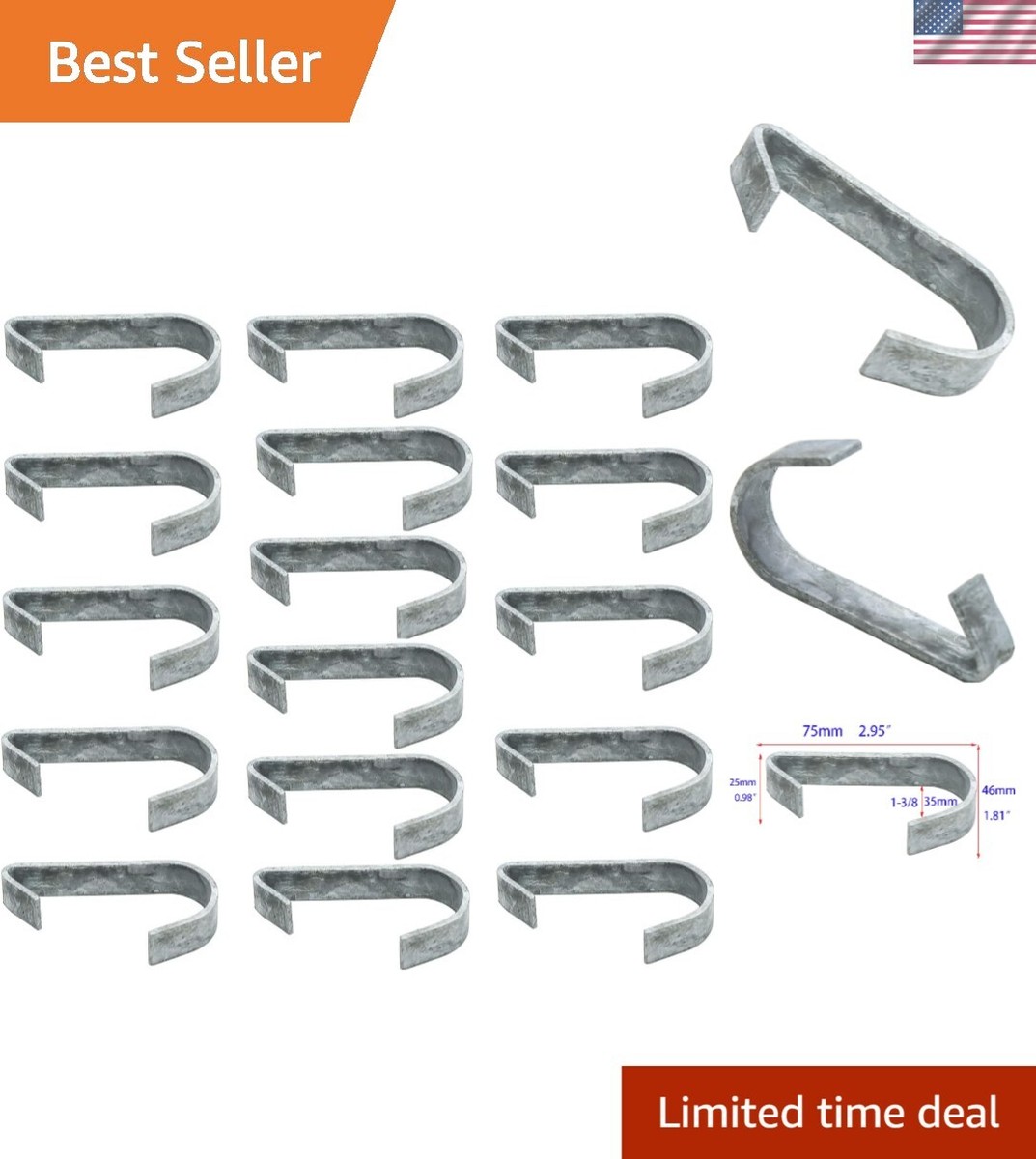 16-Pack Galvanized Steel Chain Link Fence Gate Clips for Easy DIY  Installation | eBay