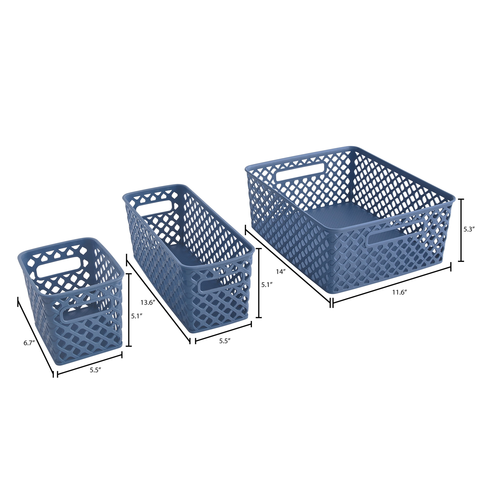 Mainstays 4-Piece Blue Decorative Storage Basket Set