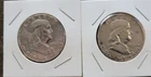 Lot of 2 Franklin Half Dollars 90% Silver lot#4