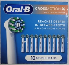 Oral-B Cross Action Replacement Electric Toothbrush Heads 10-pack Sealed