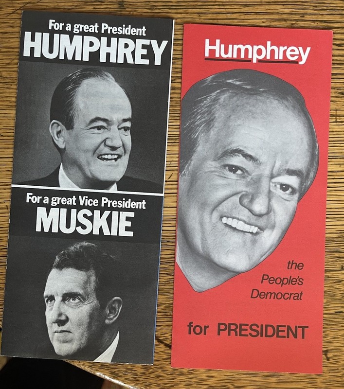Unusual HHH Hubert Humphrey Ed Muskie brochures 1968 1972 Not Pin Pinback