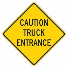 Lyle T1-1867-Dg_12X12 Truck Entrance Traffic Sign, 12 In H, 12 In W, Aluminum,