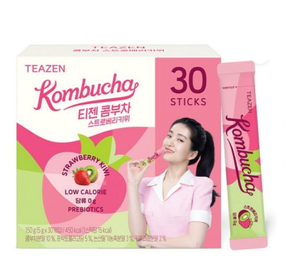 Teazen Kombucha Strawberry Kiwi 5g x 30ea Prebiotics Tea Slimming Tea