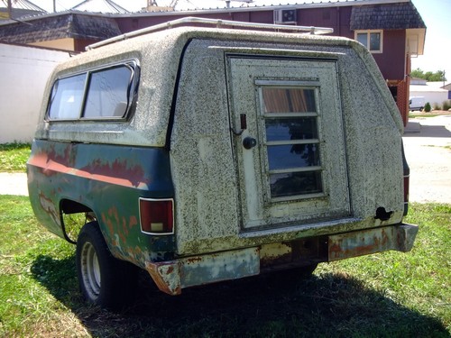 1972 - 74 Vintage Enclosed Chevy 9 FT 1.75 Ton Pickup Bed Sleeper Trailer AS IS