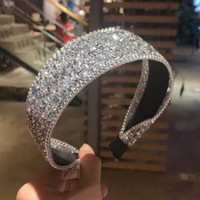 Hairband For Women Shining Rhinestone Headband Summer Quality Silver Diamante
