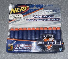 Nerf Pack of 12 Elite Distance up to 85 ft Foam Darts Hasbro New FREE SHIPPING