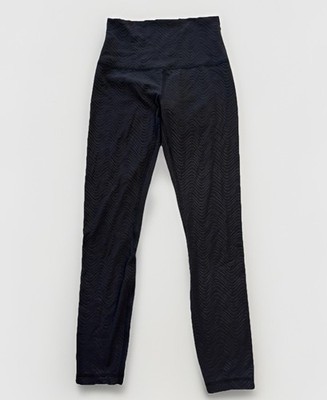 Lululemon Align High Rise Pant 25  In Aqueous Emboss Black SZ 4