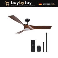 Deckenventilator 132 Cm Mit Beleuchtung Fernbedienung 6-Stg. Dc-Motor Walnuss