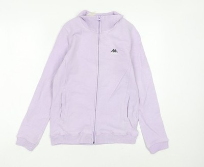 Kappa Damen lila Sweatshirt mit durchgehendem Reißverschluss Medium Baumwollmischung