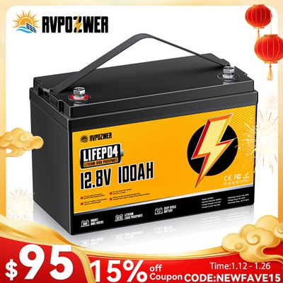 #ad 12V 100Ah LiFePO4 Lithium Battery Deep Cycles RV Marine Trolling Motors Off grid $115.99