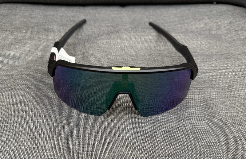 Mens Oakley Sutro Lite Cycling Sunglasses BLK Mat GRN - PRIZM Sapphire No Case