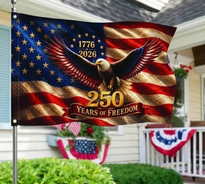 American 1776-2026 Flag, Patriotic Eagle Flag Decor, 250 Years Of Freedom USA