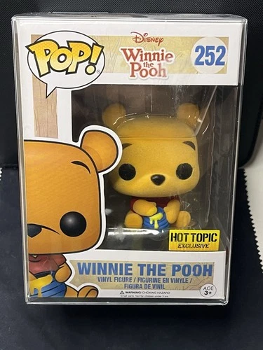 Funko Pop! Disney Winnie the Pooh Flocked #252 Hot Topic Exclusive W/ Protector